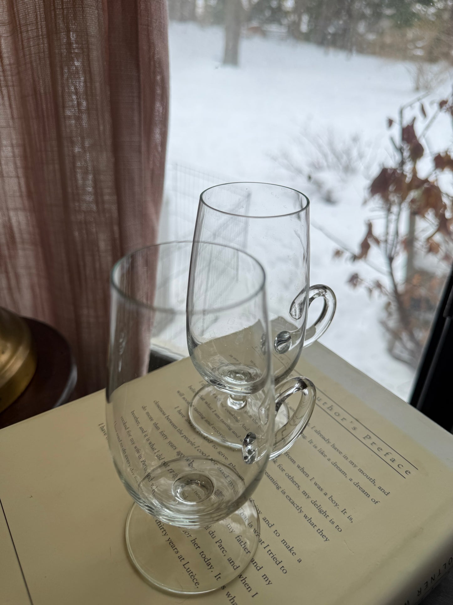 Irish Coffee mugs Blown Glass Set of 4 Vintage 1980’s (2060)