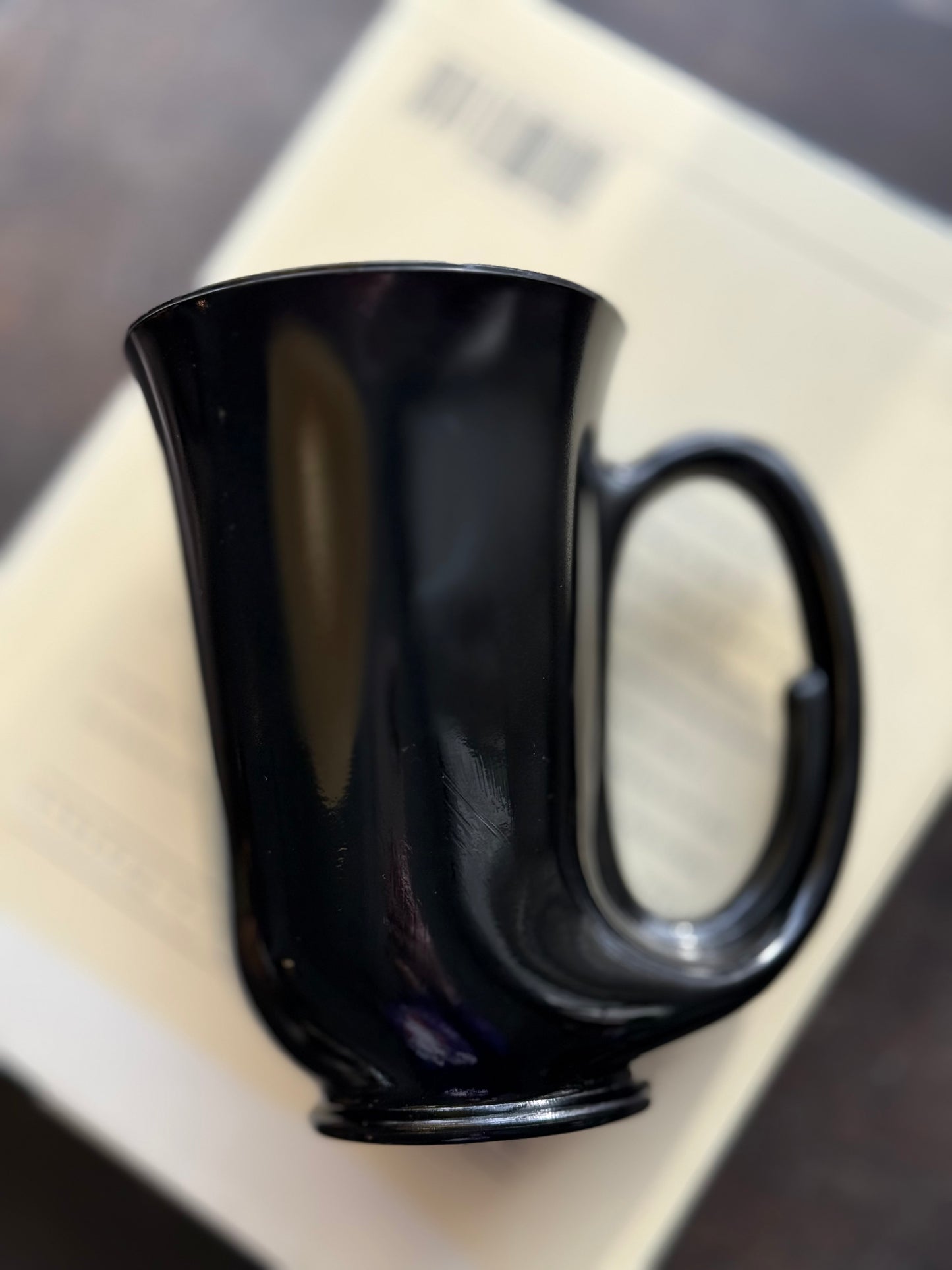 Tiara Exclusive Horn Mug set of 6 IN BOX black Indiana Glass Co. Hunters Horn Mugs IOB "Aunt Dottie's"