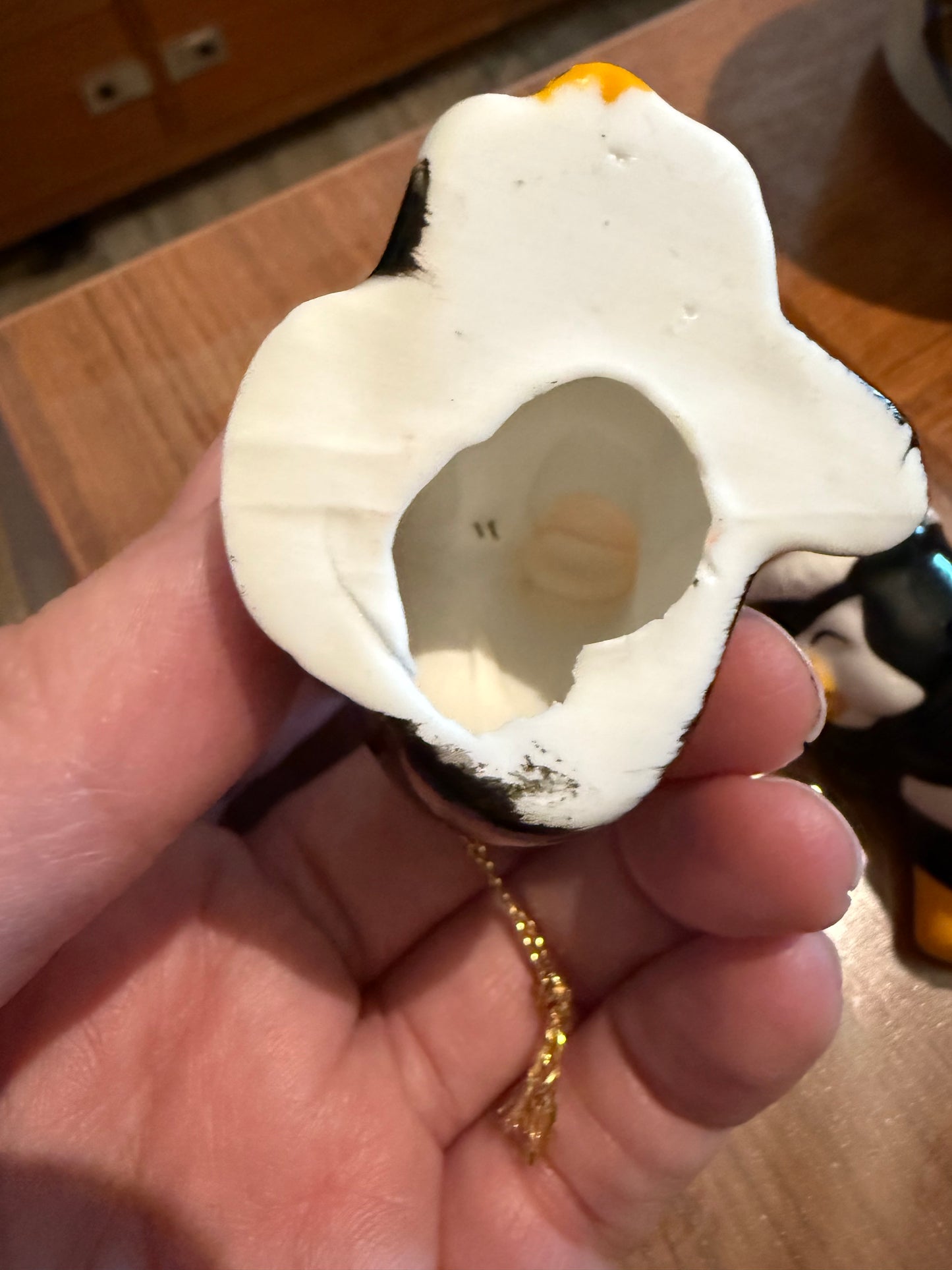 RESERVED: emceeshan SET of 3 Vintage ceramic playful penguins Christmas ornaments Taiwan