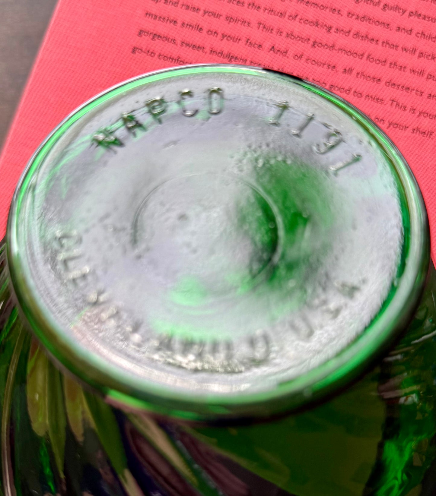 Emerald Green Napco swirl bowl/planter 4"x5"