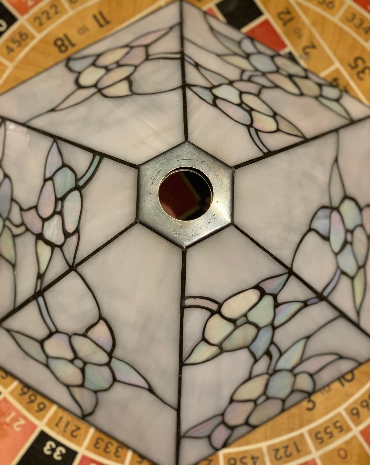 Iridescent pearlized flower Tiffany style Stain glass vintage light shade (OTTV 2898) priced individually LOCAL PICK UP ONLY