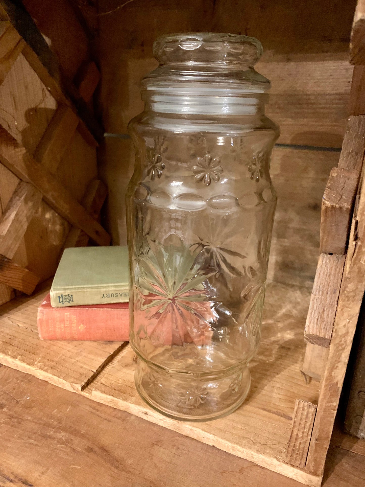 Star pattern Planters Jar with gasket Lid
