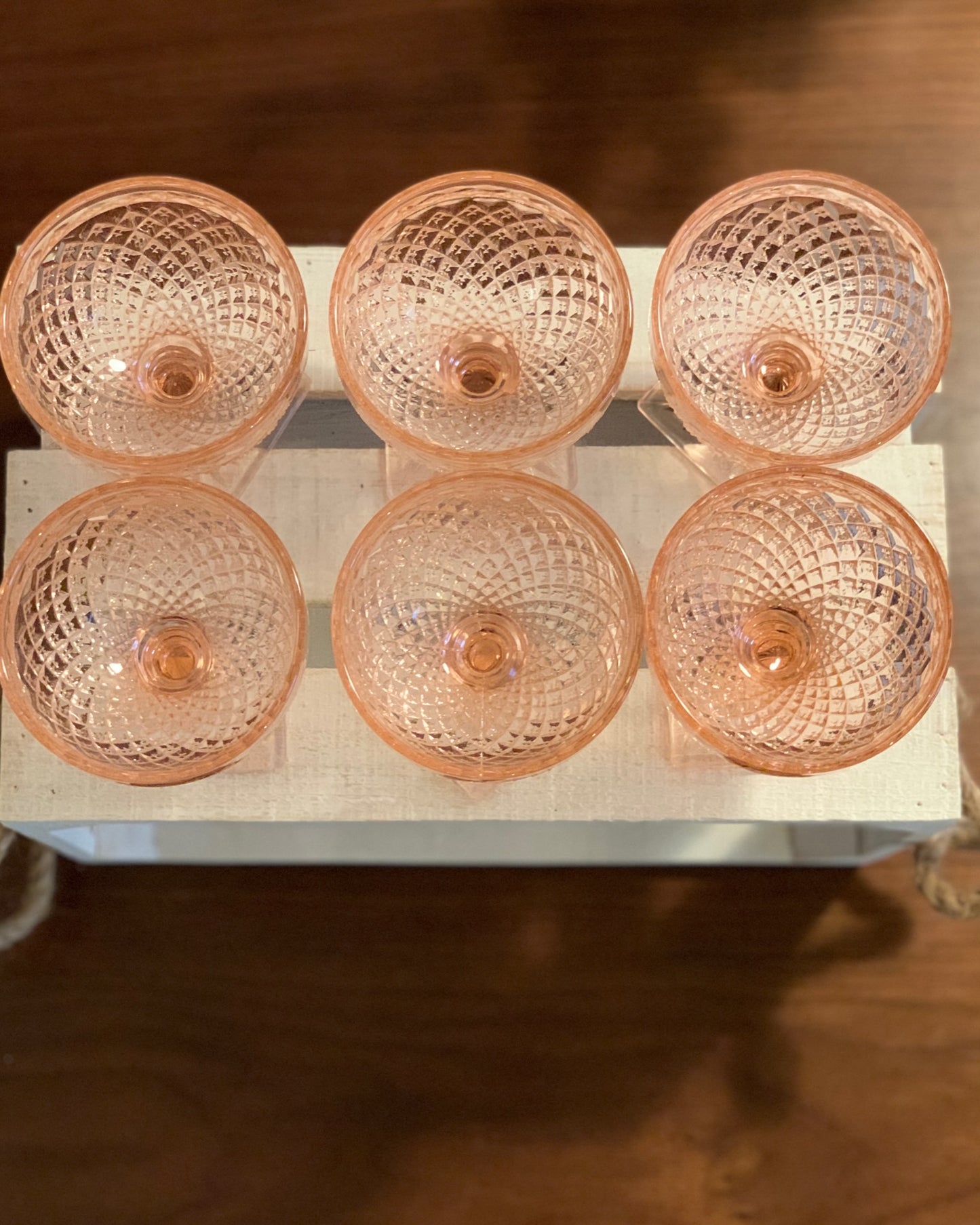 Miss America Pink depression glass sherbet cups / champagne coupe glasses (OTTV 1429) priced individually