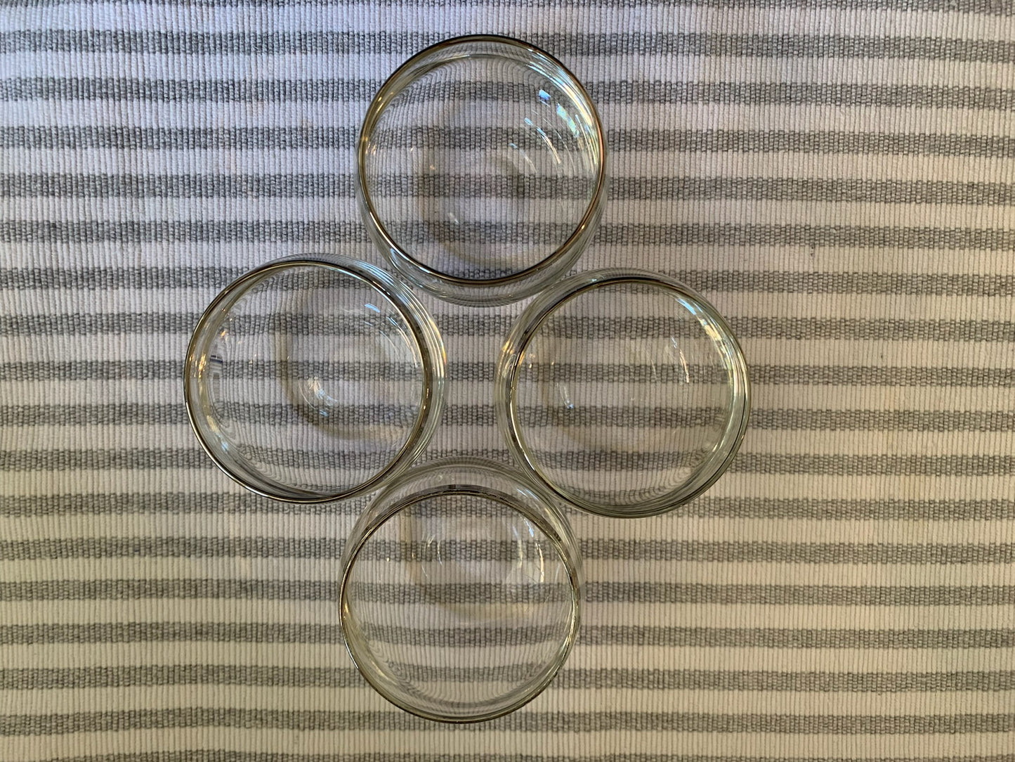 Roly Poly silver rim bar glasses pair 1960's (OTTV 1066) sold in pairs