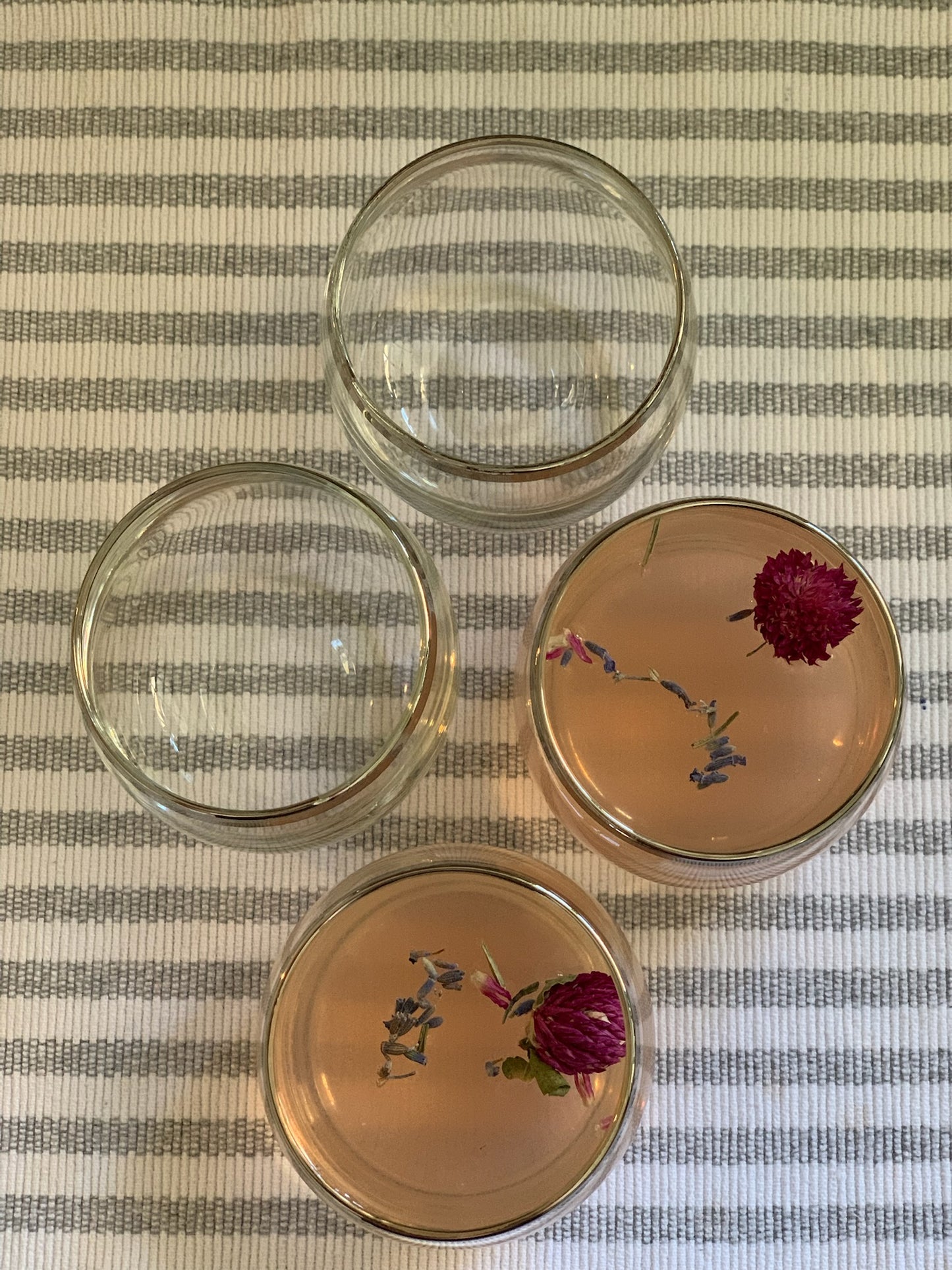 Roly Poly silver rim bar glasses pair 1960's (OTTV 1066) sold in pairs