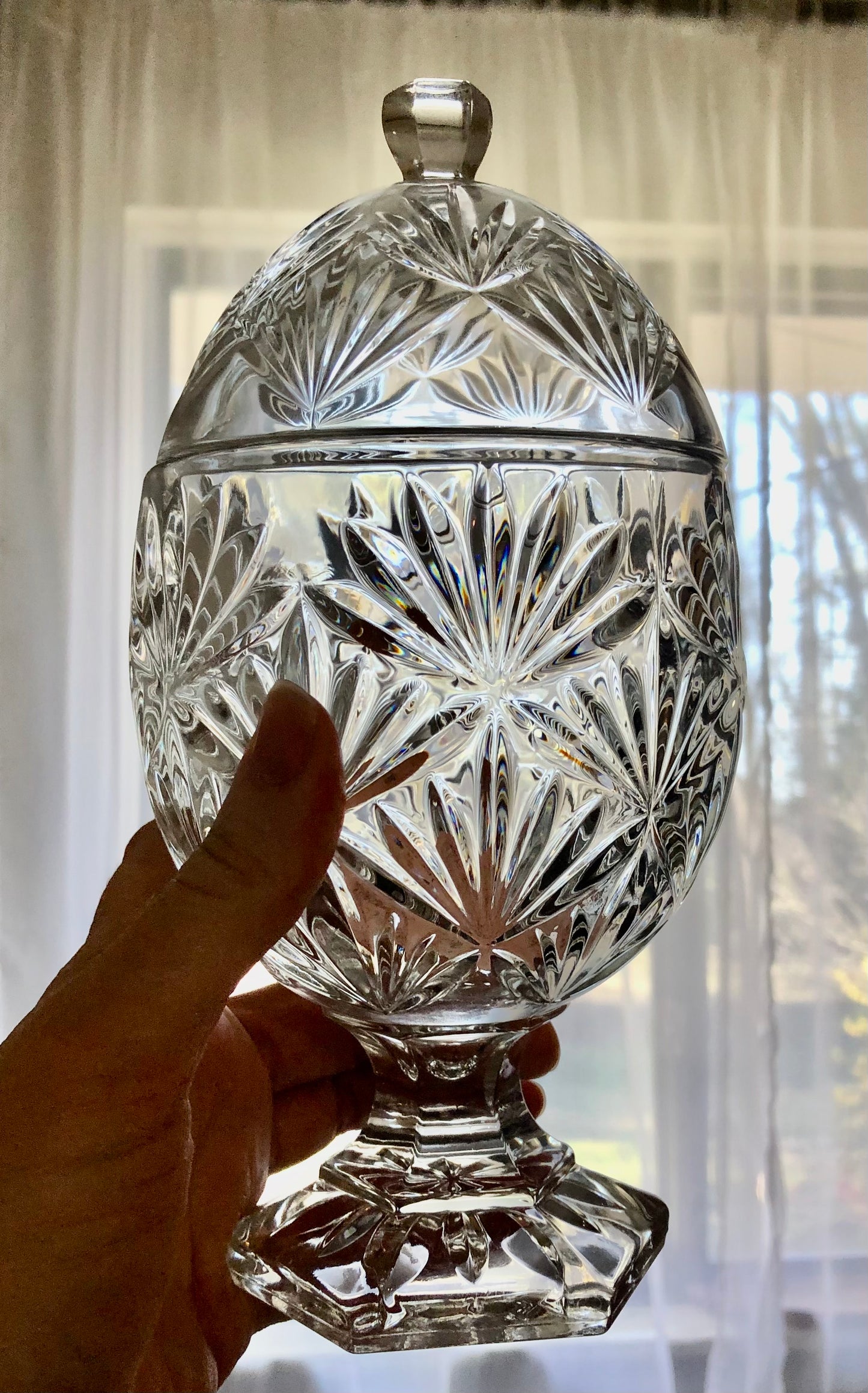 Luminarc Footed Egg candy dish with Lid