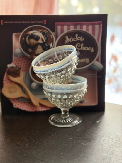 Moonstone Hobnail Sherbet cups PAIR