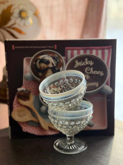 Moonstone Hobnail Sherbet cups PAIR