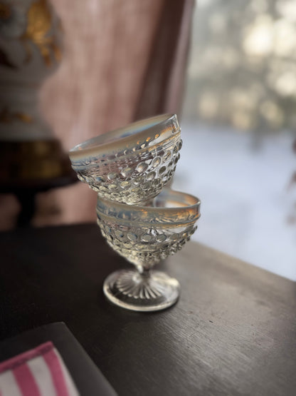 Anchor Hocking Moonstone Hobnail Sherbet cups PAIR