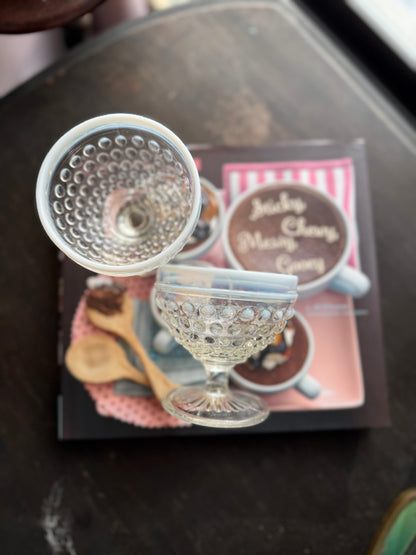 Anchor Hocking Moonstone Hobnail Sherbet cups PAIR