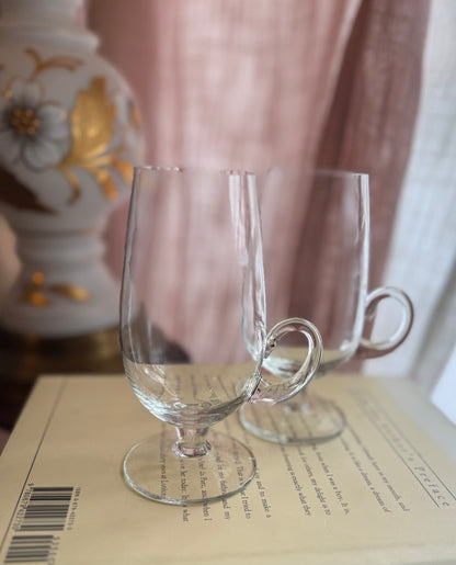 Irish Coffee mugs Blown Glass Set of 4 Vintage 1980’s (2060)