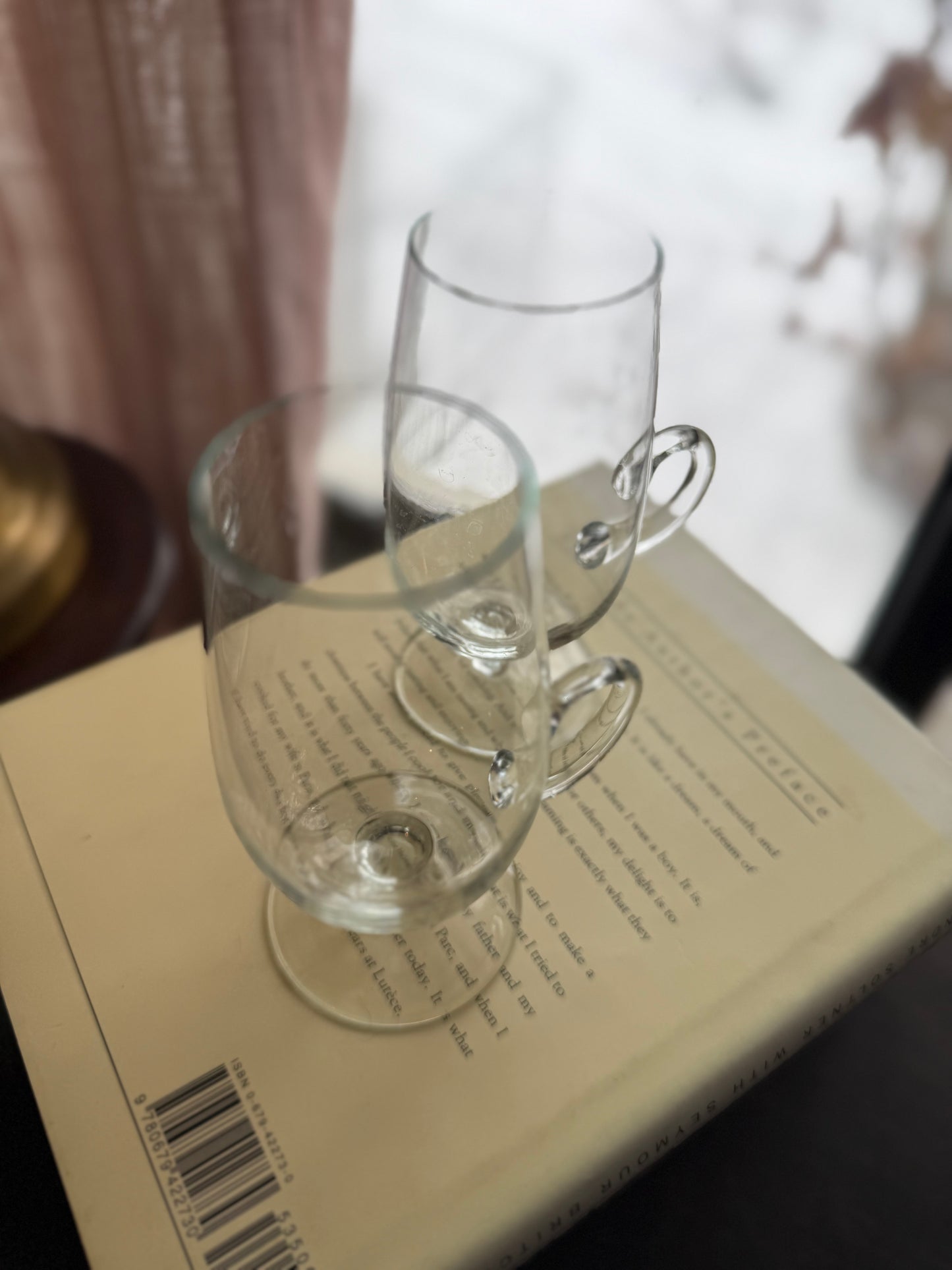 Irish Coffee mugs Blown Glass Set of 4 Vintage 1980’s (2060)