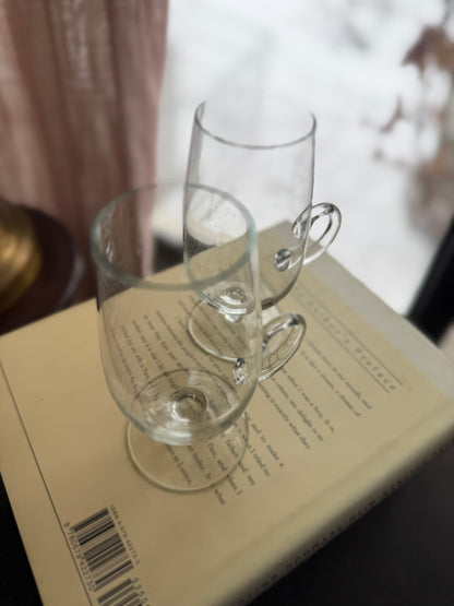 Irish Coffee mugs Blown Glass Set of 4 Vintage 1980’s (2060)