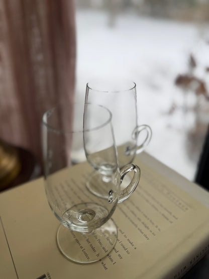 Irish Coffee mugs Blown Glass Set of 4 Vintage 1980’s (2060)