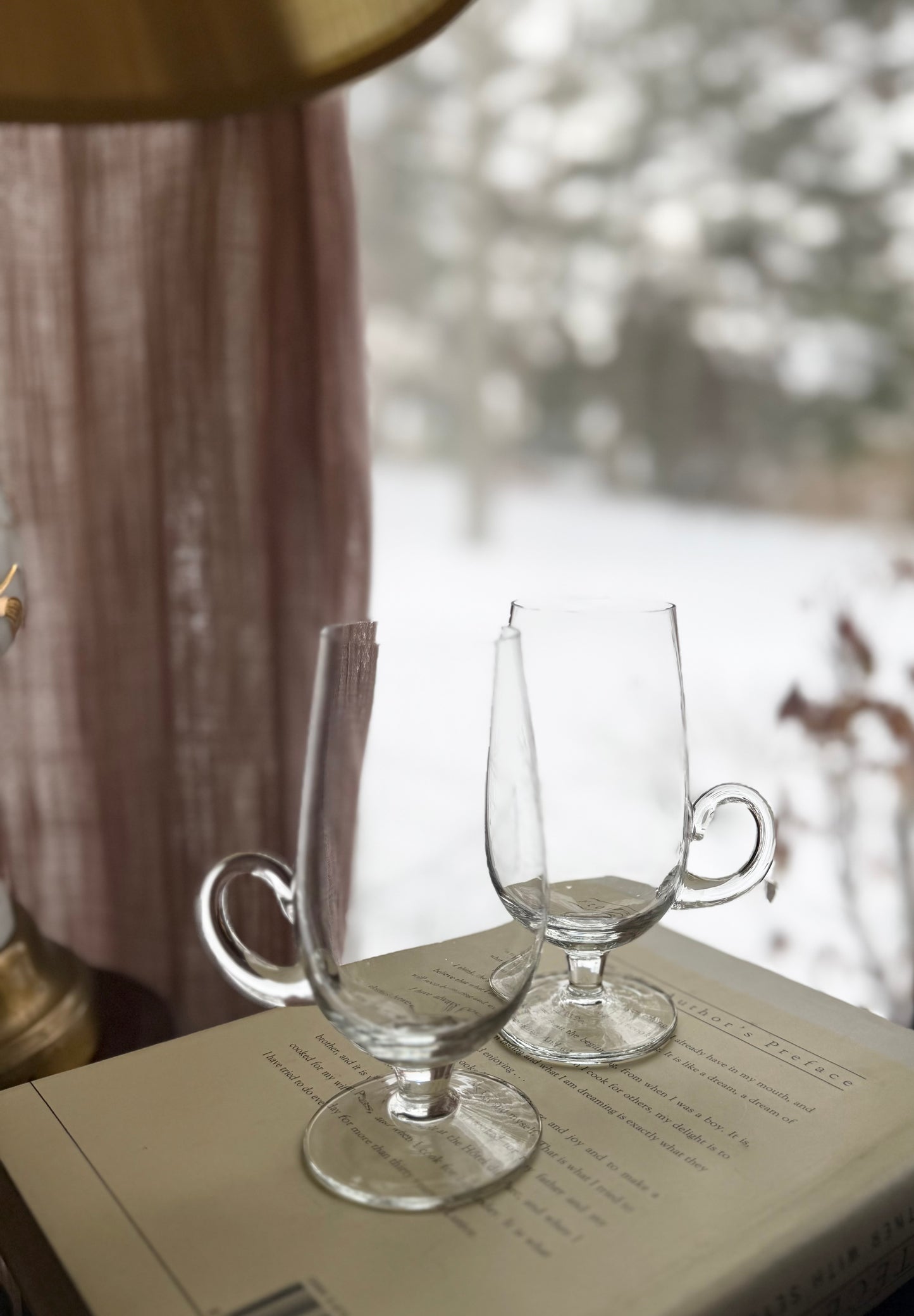 Irish Coffee mugs Blown Glass Set of 4 Vintage 1980’s (2060)