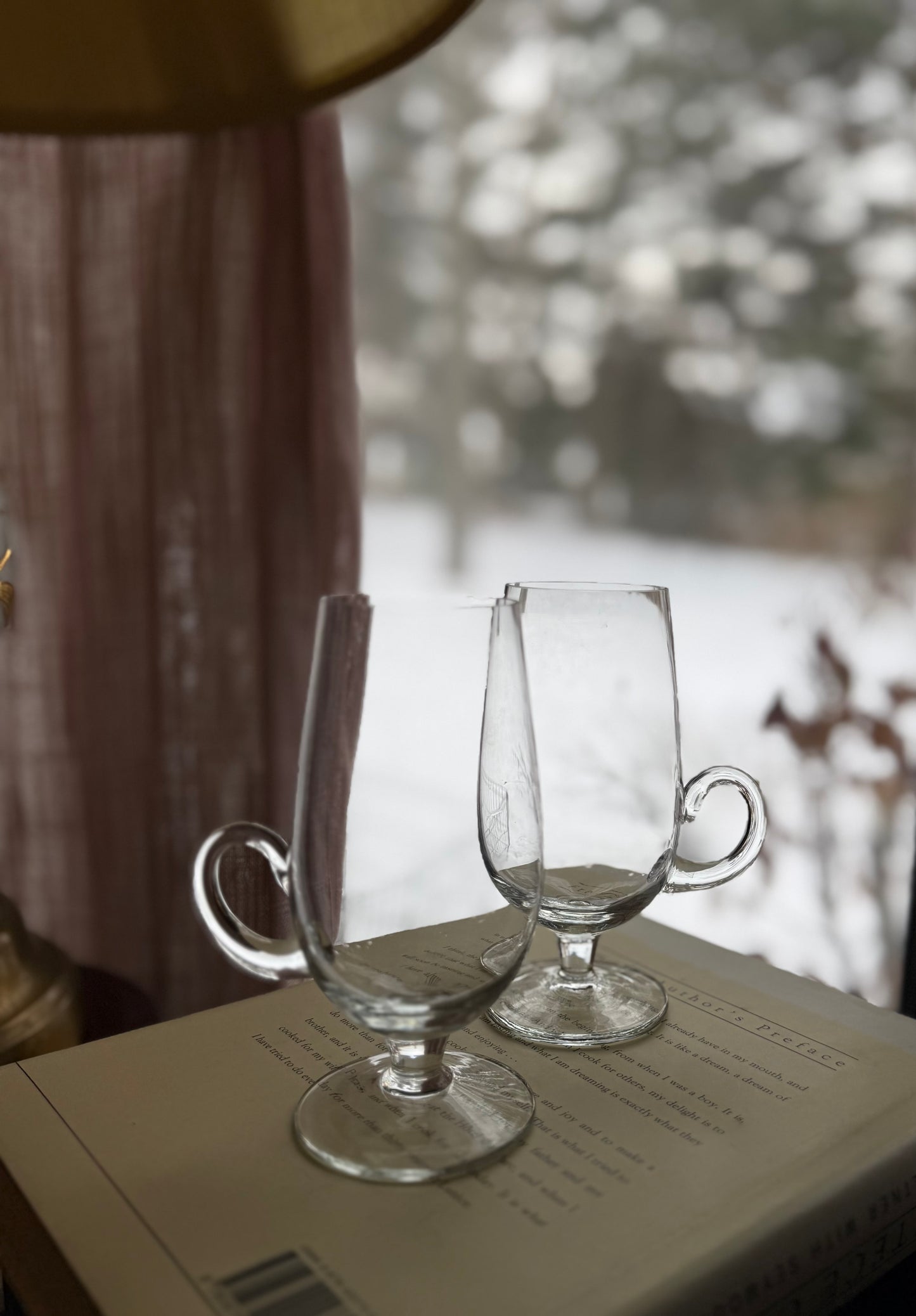 Irish Coffee mugs Blown Glass Set of 4 Vintage 1980’s (2060)