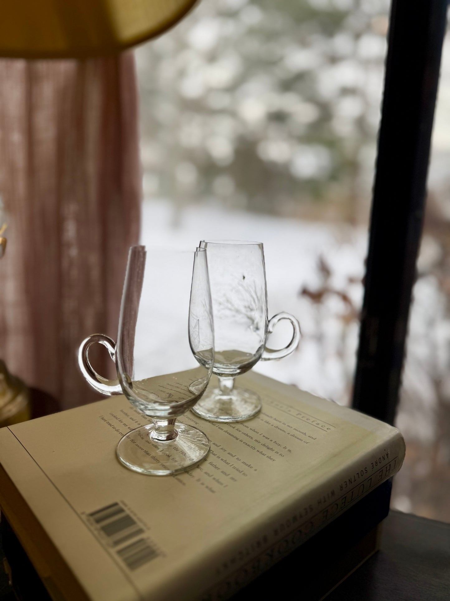 Irish Coffee mugs Blown Glass Set of 4 Vintage 1980’s (2060)