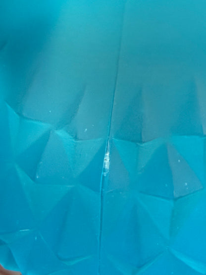 Vintage Indiana Glass Blue Satin Diamond Pattern Lidded Pedestal Candy Dish