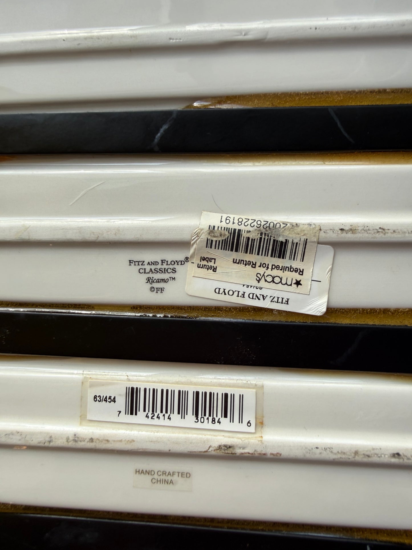 Fitz & Floyd Ricamo Collection Ceramic Rooster Tile Tray