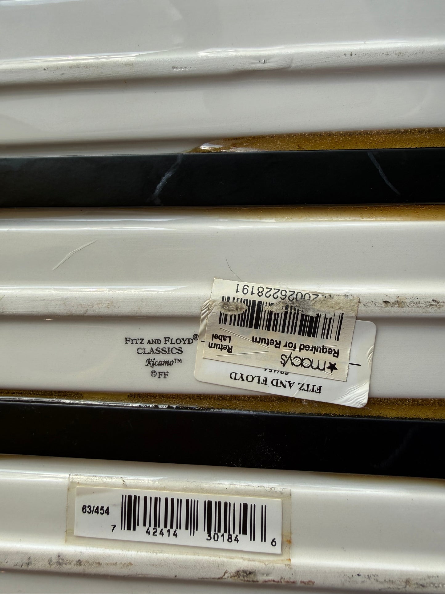 Fitz & Floyd Ricamo Collection Ceramic Rooster Tile Tray