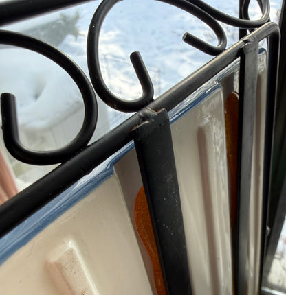 Fitz & Floyd Ricamo Collection Ceramic Rooster Tile Tray