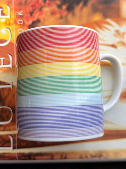Rainbow stripe mugs made in Japan - 3 available, priced indiviually