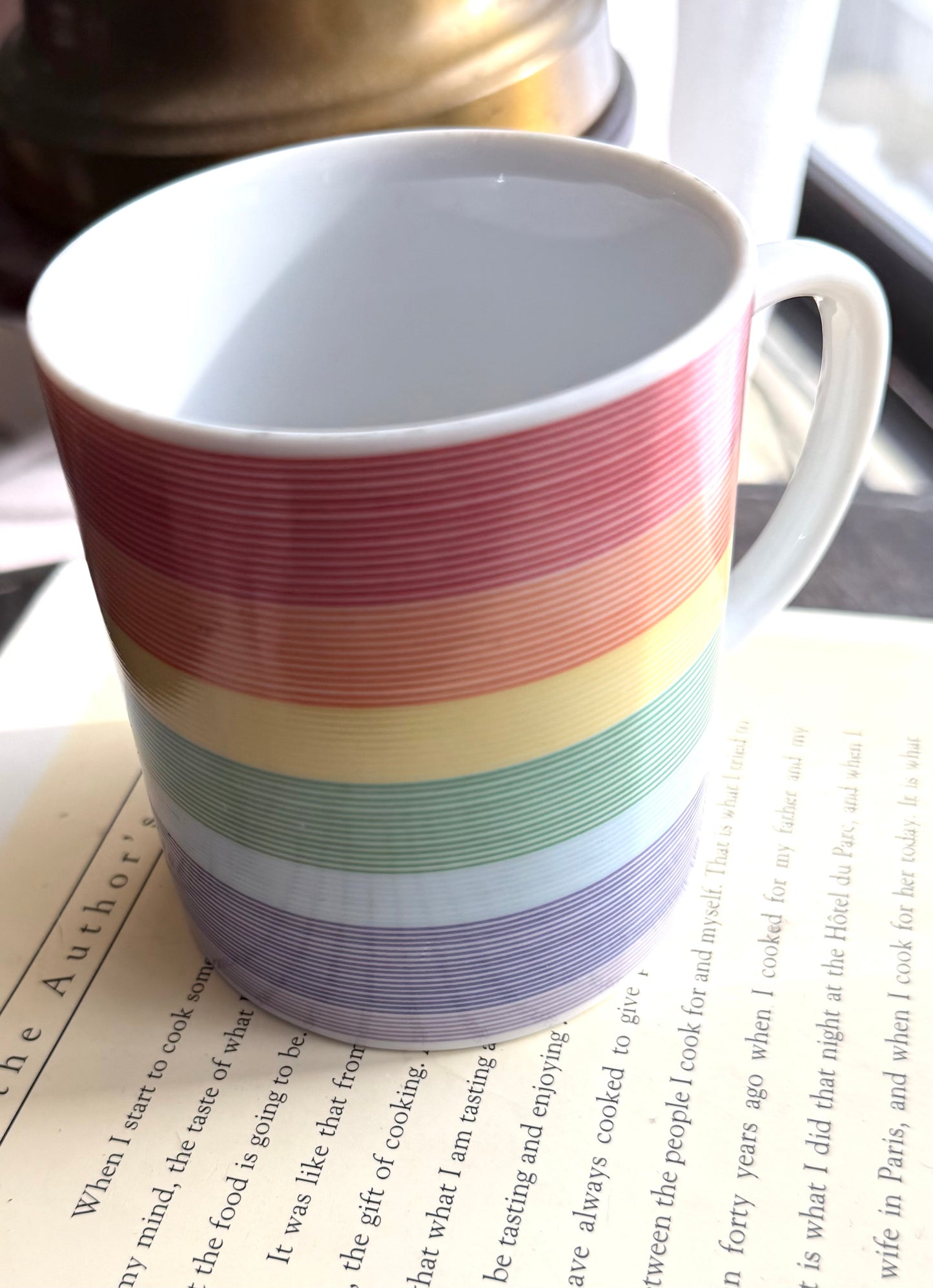 Rainbow stripe mugs made in Japan - 3 available, priced indiviually