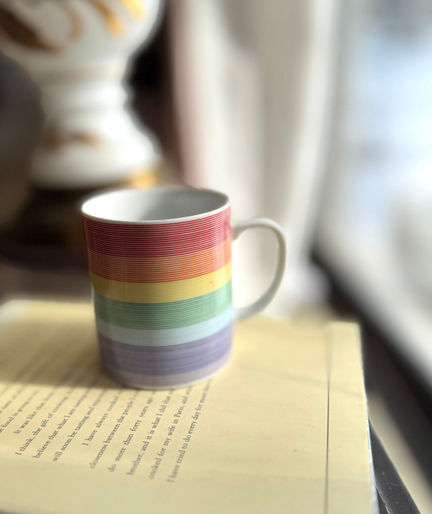 Rainbow stripe mugs made in Japan - 3 available, priced indiviually