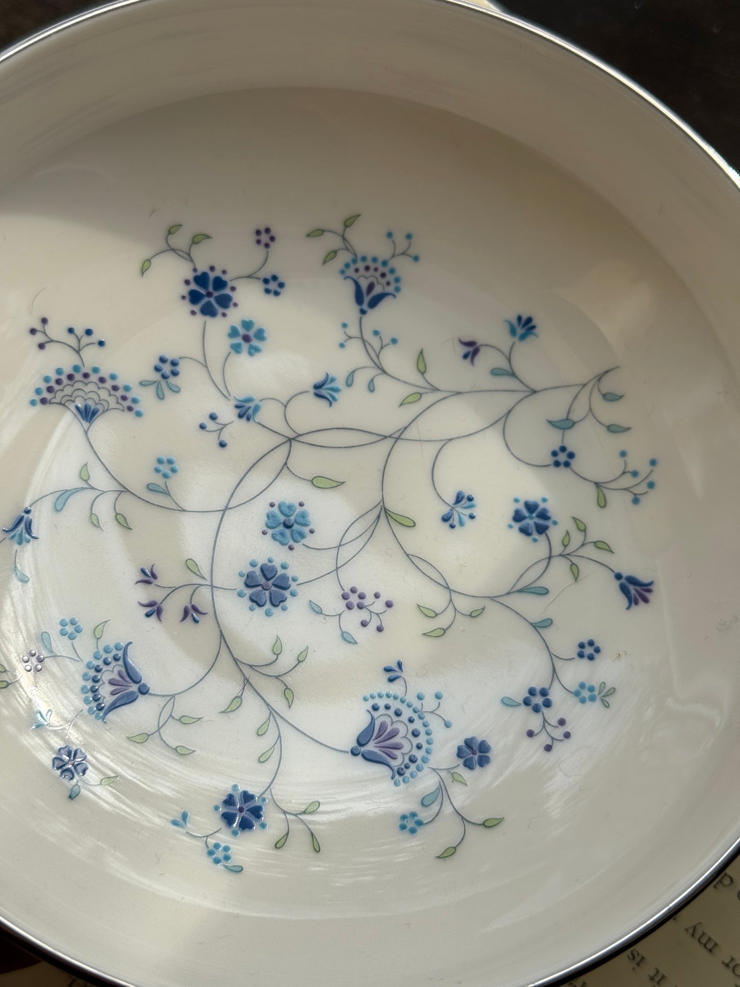 Noritake Serene garden blue floral silver rim bowls, priced individually