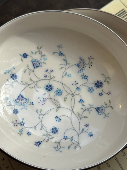 Noritake Serene garden blue floral silver rim bowls, priced individually