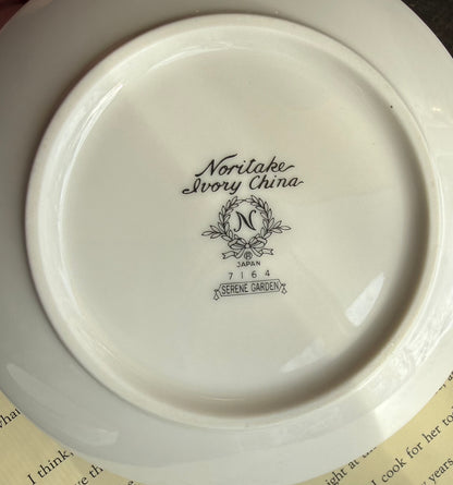 Noritake Serene garden blue floral silver rim bowls, priced individually