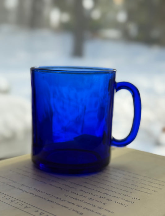 Cobalt Blue mugs made in France - 4 available, priced individually