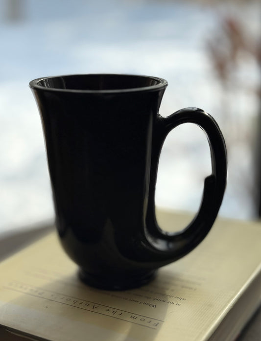 Tiara Exclusive Horn Mug set of 6 IN BOX black Indiana Glass Co. Hunters Horn Mugs IOB "Aunt Dottie's"