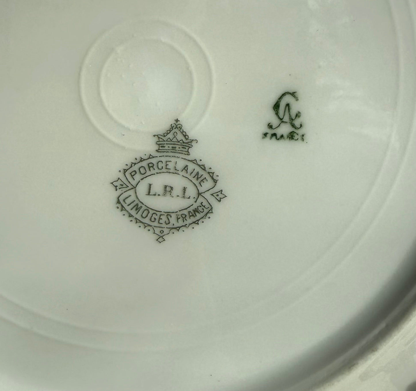 Limoges plates Gold trim & center emblem 8 available 5 great, 3 chips