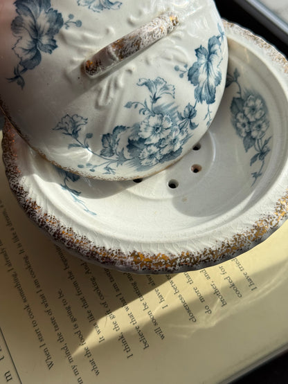 Antique Primula covered soap dish by Dunn Bennett & Co