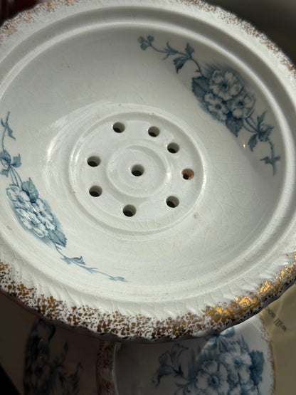 Antique Primula covered soap dish by Dunn Bennett & Co