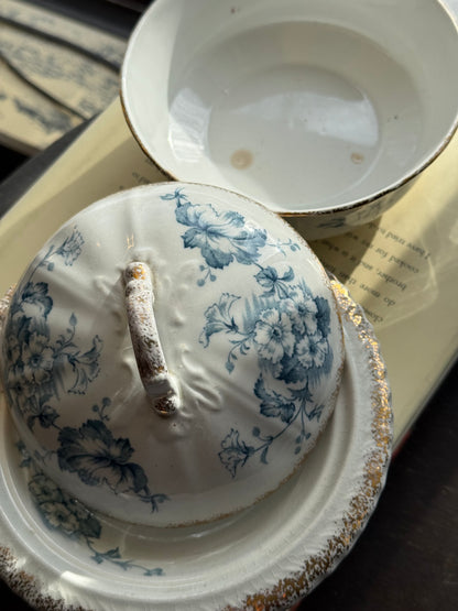 Antique Primula covered soap dish by Dunn Bennett & Co