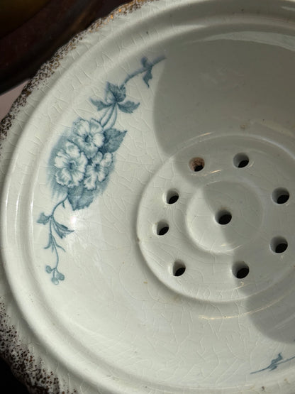 Antique Primula covered soap dish by Dunn Bennett & Co