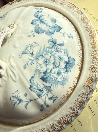 Antique Primula covered soap dish by Dunn Bennett & Co