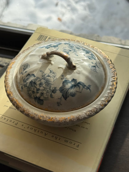 Antique Primula covered soap dish by Dunn Bennett & Co