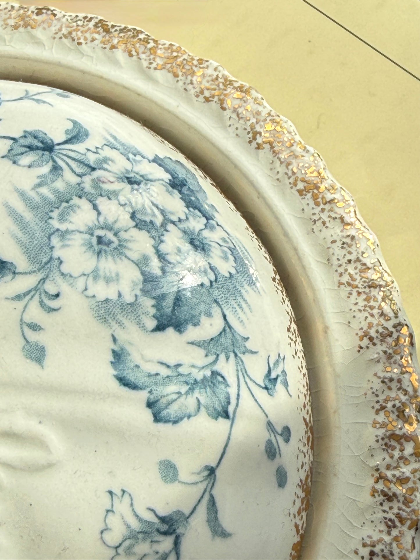 Antique Primula covered soap dish by Dunn Bennett & Co