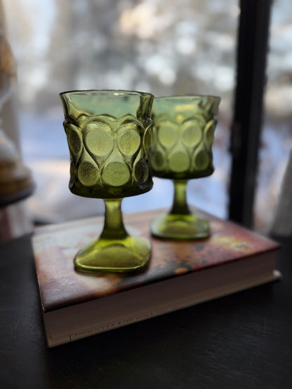 Noritake Green Spotlight Wine Goblets approx 9oz - priced individually, 2 available