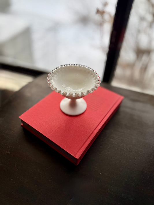 Fenton Silver Crest nut bowl / compote