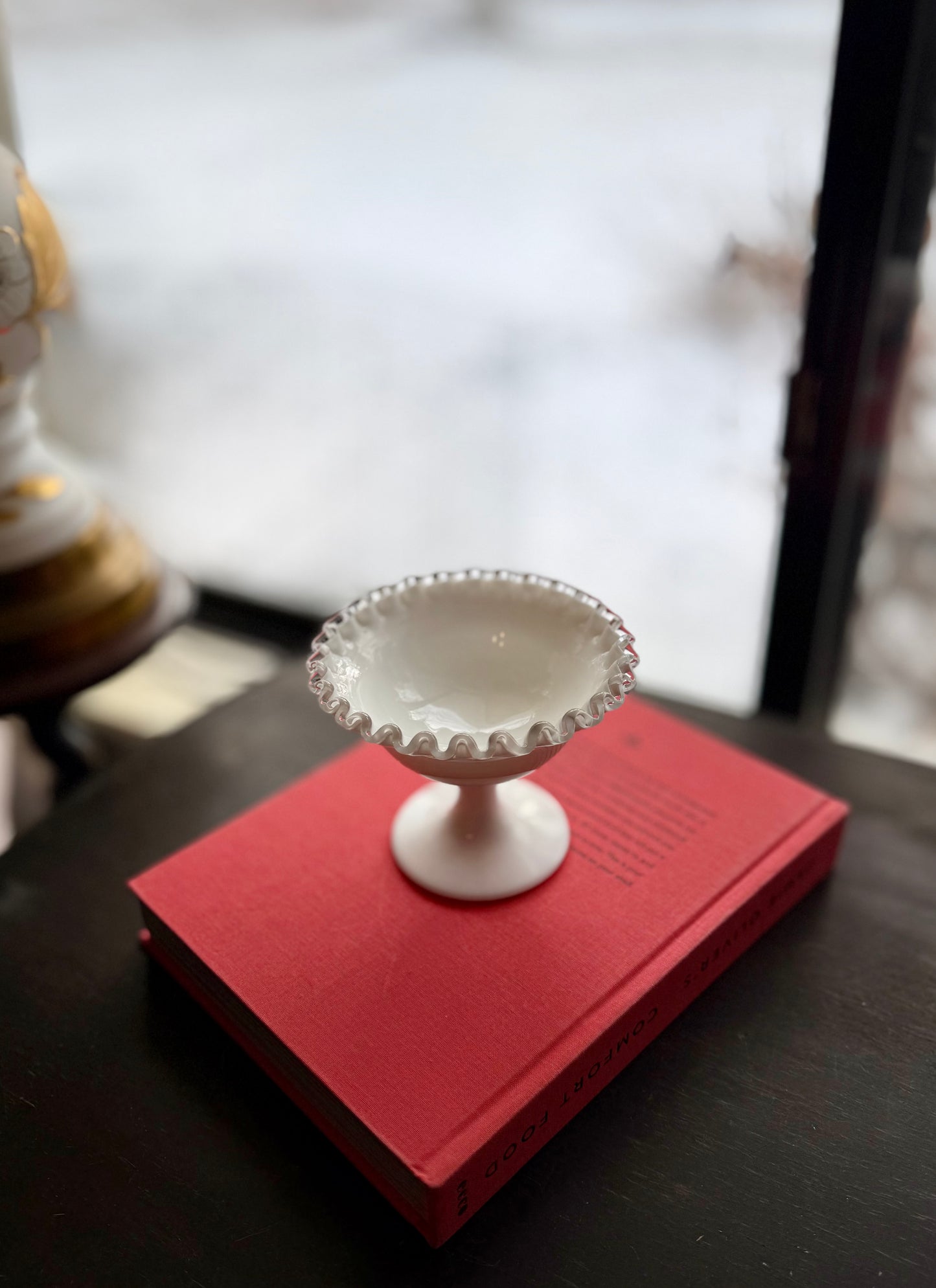 Fenton Silver Crest nut bowl / compote