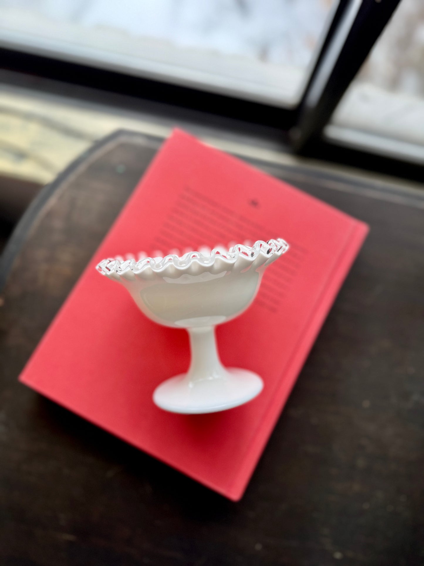 Fenton Silver Crest nut bowl / compote