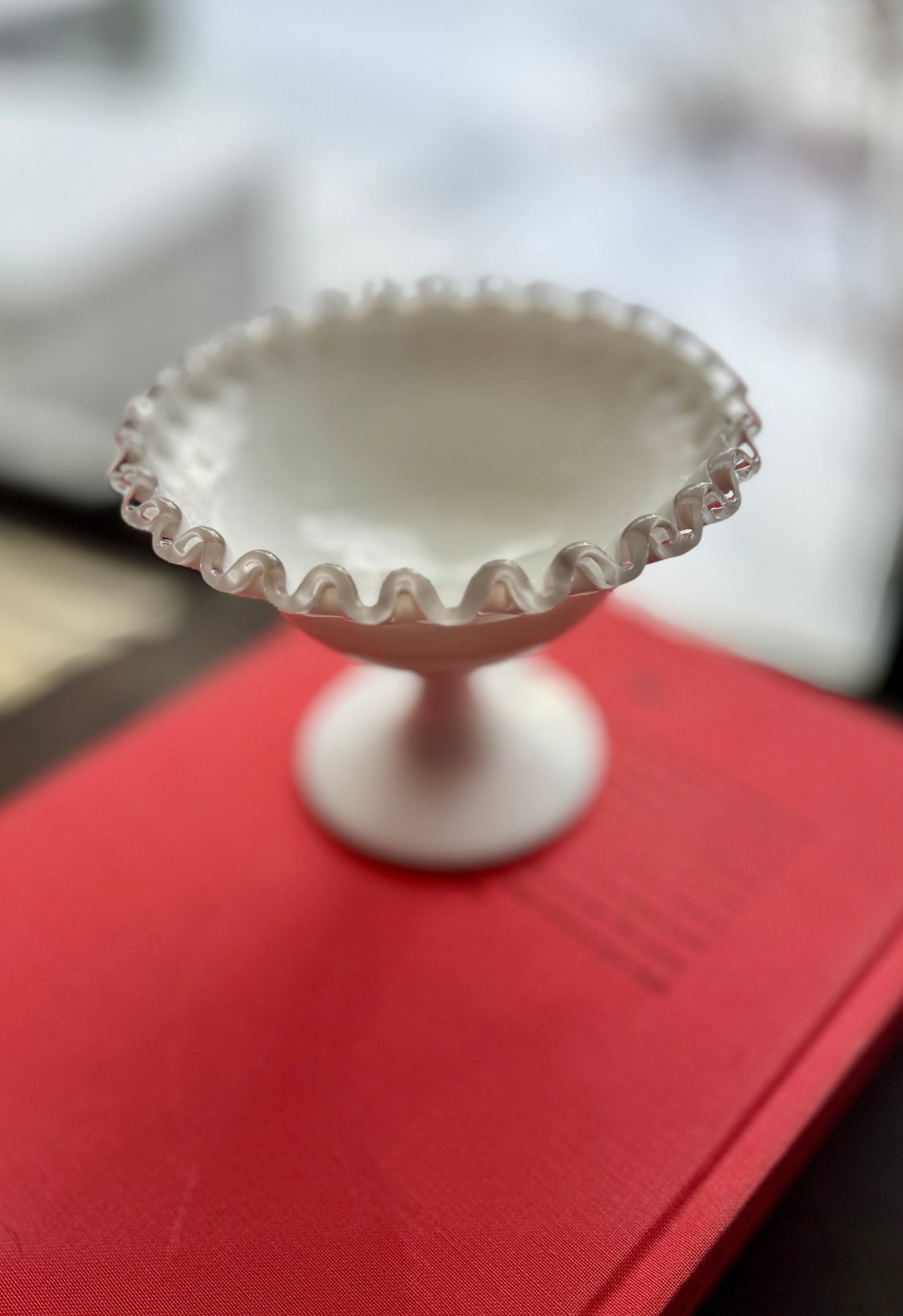 Fenton Silver Crest nut bowl / compote