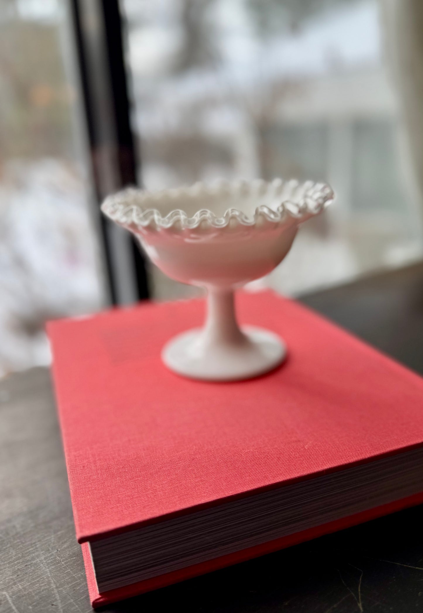 Fenton Silver Crest nut bowl / compote