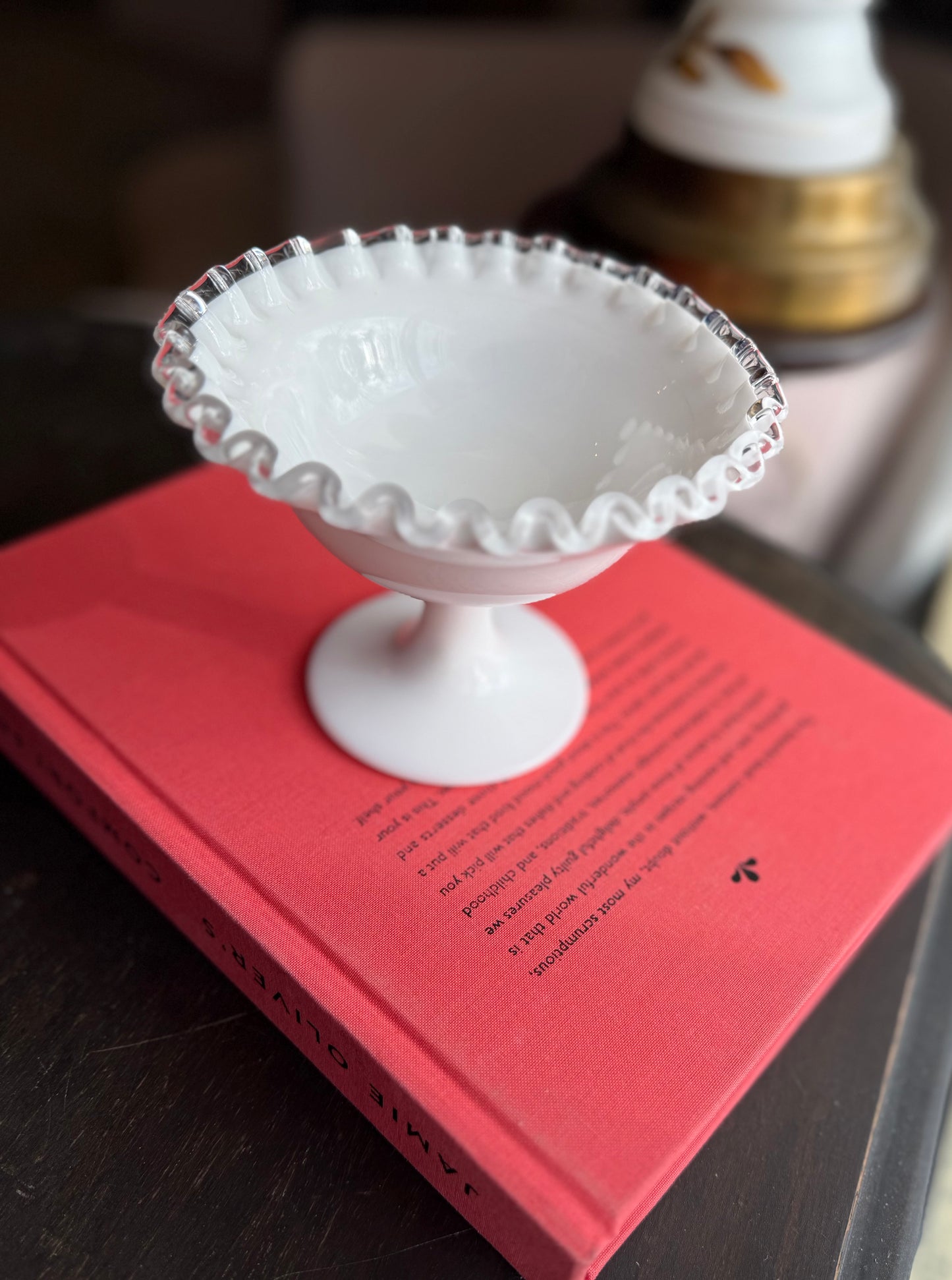 Fenton Silver Crest nut bowl / compote