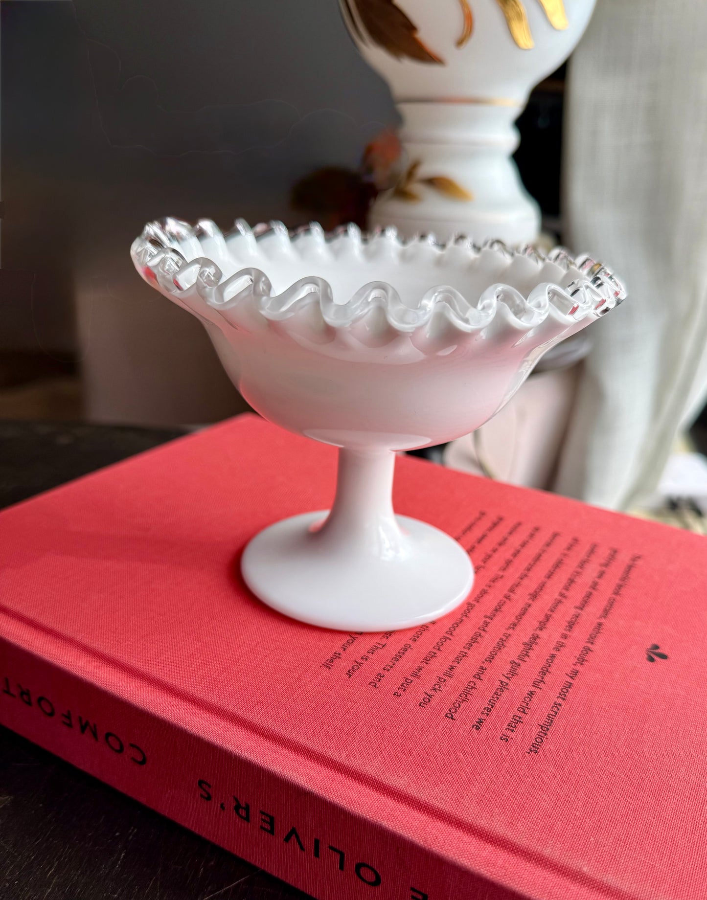 Fenton Silver Crest nut bowl / compote