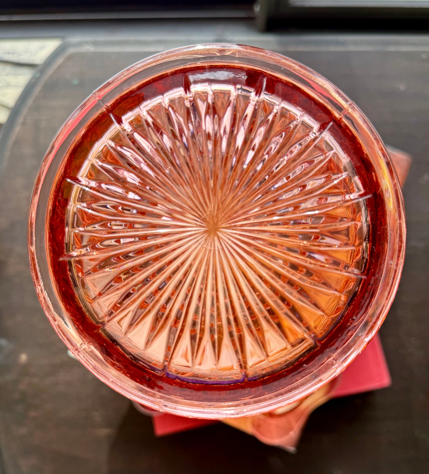 Central Glass Works Frances Pink Art Deco Vase 8.5"